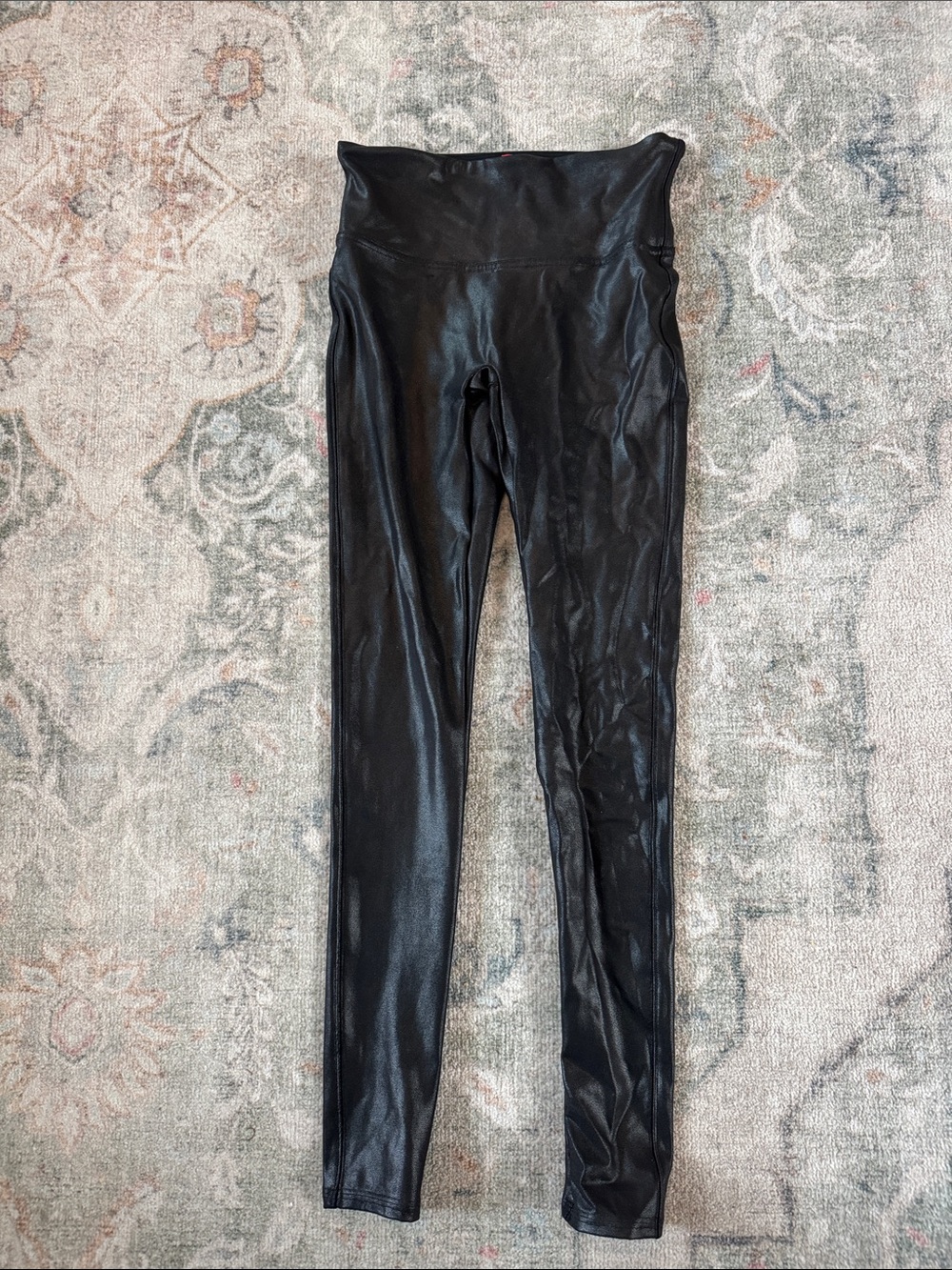 SPANX Faux Leather High-Waist Leggings - Black